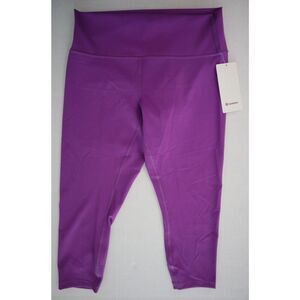 Lululemon Women's Sz 14 Moonlit Magenta Wunder Train HR 23" Crop Leggings